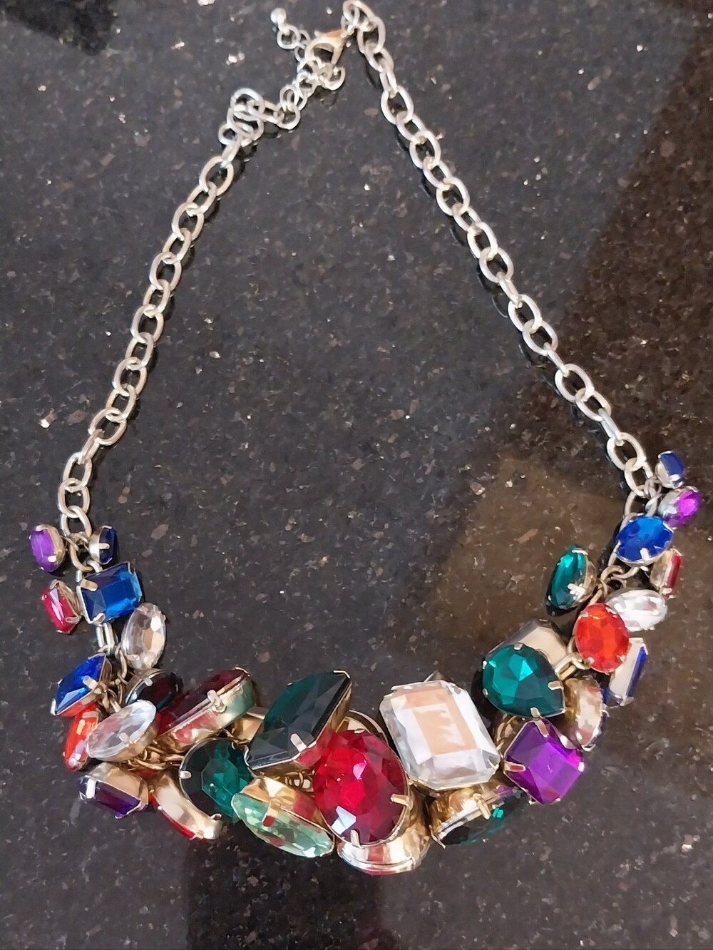 Multicolor Statement Crystal Bib Necklace - Women's Jewelry